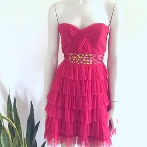 Strapless Lined Ruffle Party Dress SZ Small